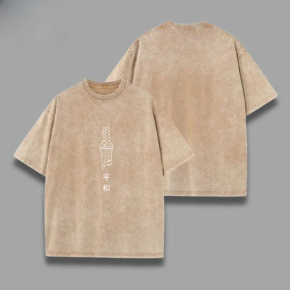 Short Sleeve Tee Anime Washed Vintage Graphic T-Shirt Man Women Cosplay Casual Tops 2026 Summer Y2k Streetwear