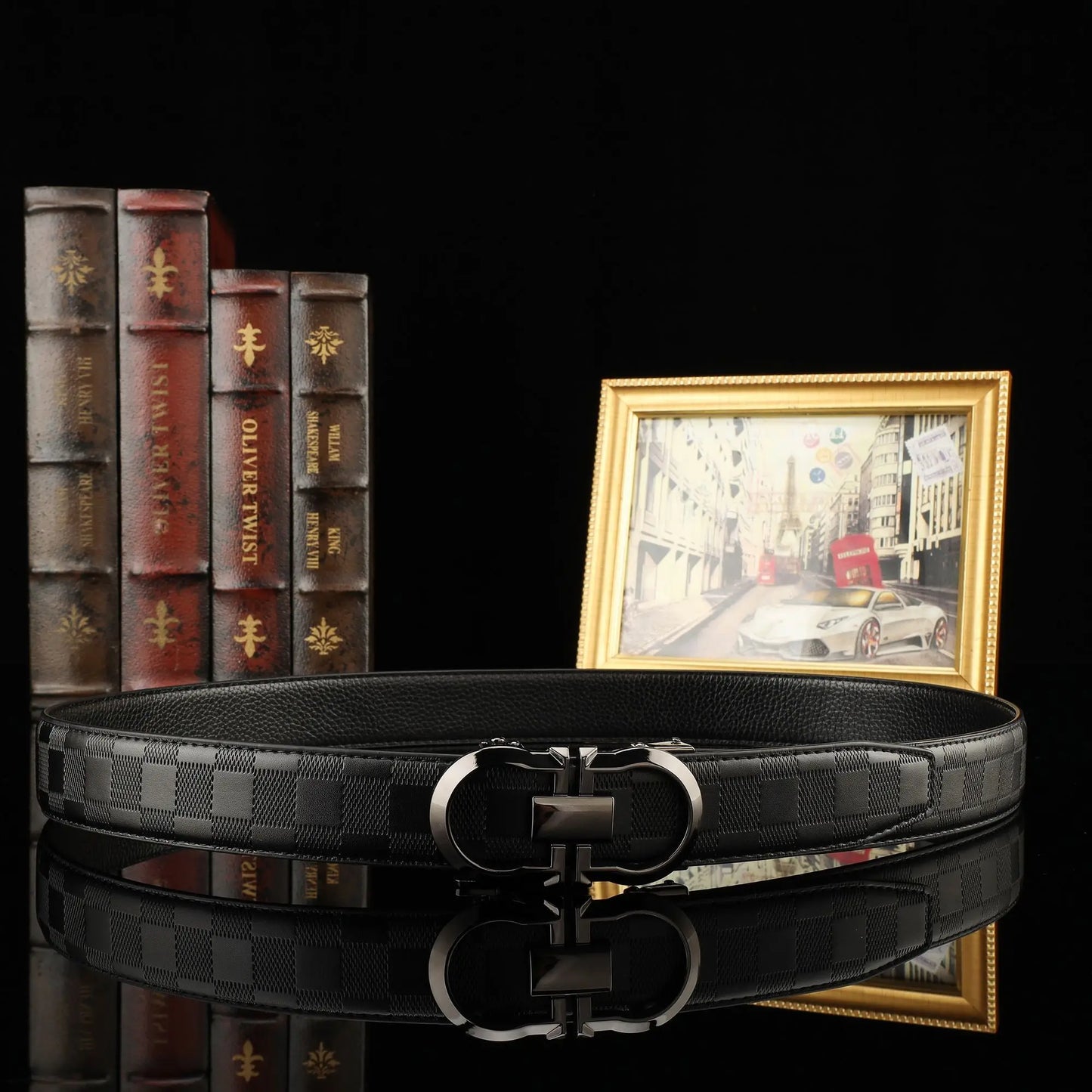 2026 Hot Selling Men's Belt - Genuine Leather Automatic Buckle, Luxury High Quality Waistband for Business & Casual Wear