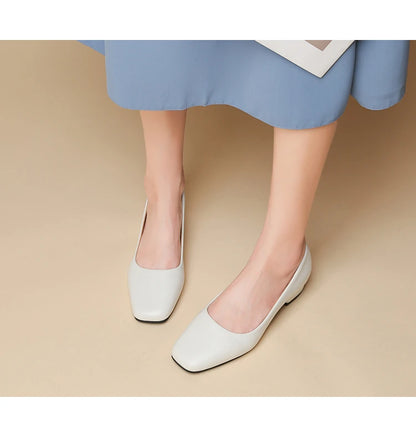 Spring Autumn Women Elegant Square Toe Low Heel Shallow Cut Single Shoes Casual Pumps Shoes for Women 35-41 Platform Shoes