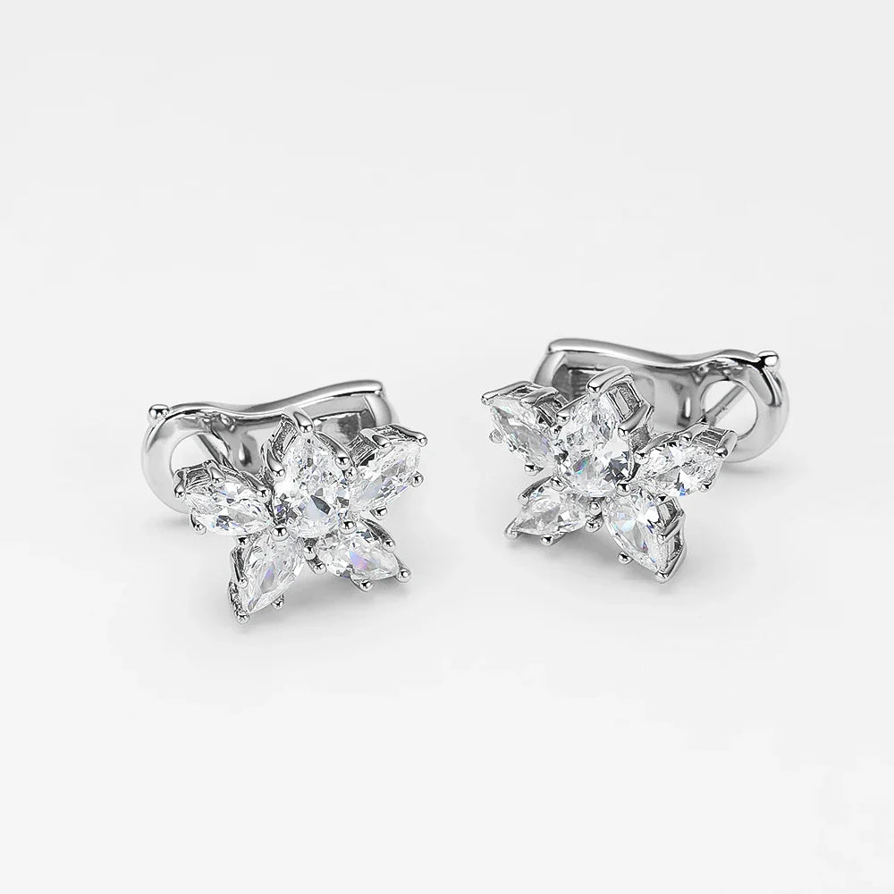 100% 925 Sterling Silver Sparkling High Carbon Diamond Earrings For Women Wedding Engagement Party Fine Jewelry Wholesale
