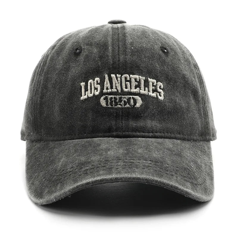 Personality female wash do old letter embroidery LOS ANGELES 1850 cap outdoor male sports travel sun protection baseball cap