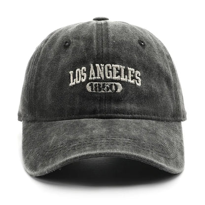 Personality female wash do old letter embroidery LOS ANGELES 1850 cap outdoor male sports travel sun protection baseball cap