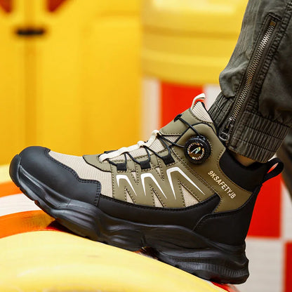 Men's Work Shoes Steel Resistant Anti-Puncture Anti-smash Toe Boots Slip Light Weight Safety Shoes Comfortable Men Shoes 40-46