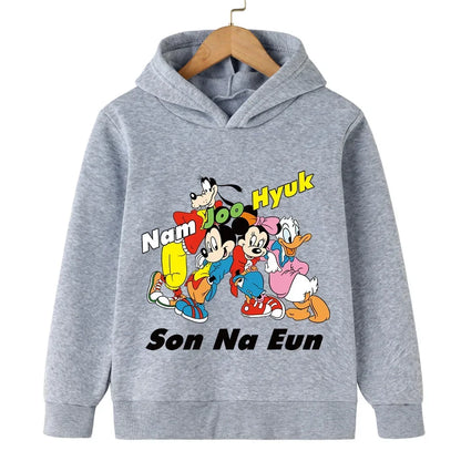 Harajuku Kids Mickey Kawaii hoodie 2-14 years old sweatshirt Spring long sleeve cartoon girls boys casual clothing tops children