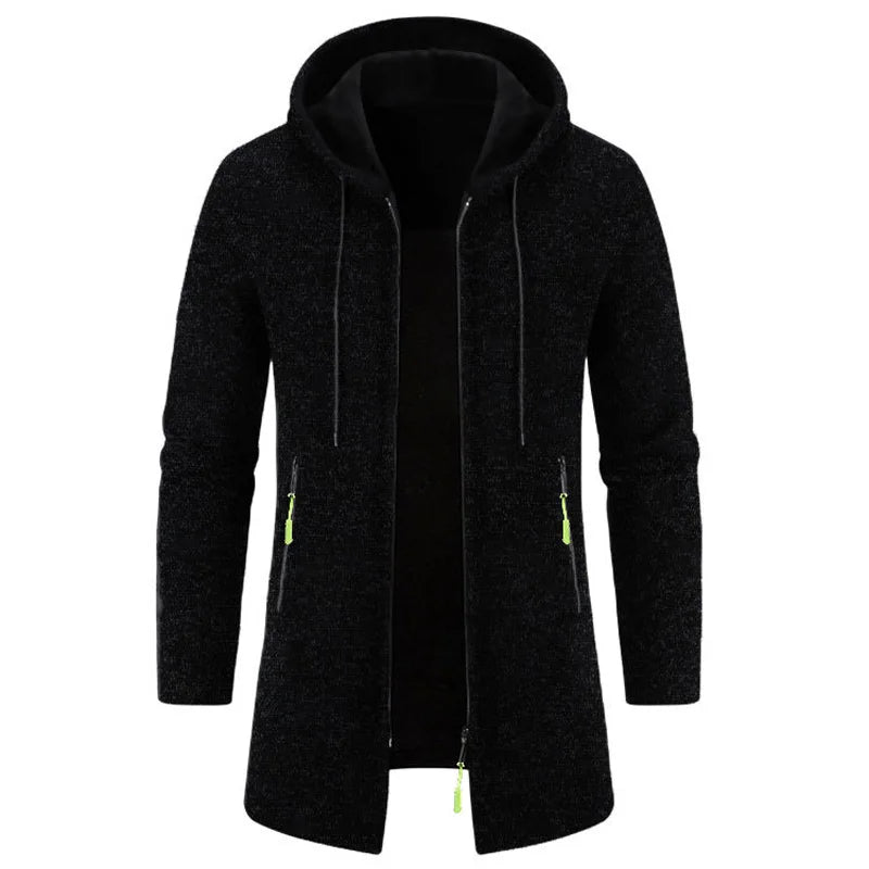 Men's Hoodies SpringAutumn CasualSolid Hooded Zip-Up Sweatshirts LongSleeve Knit Hoodie Men Sweatshirt Streetwear Hoody Cardigan