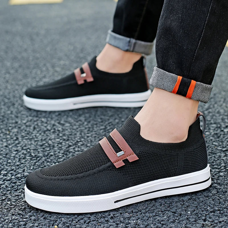 New Fashion Men Casual Shoes Lightweight Breathable Outdoor Walking Sports Shoes Driving Shoes Men Flat Canvas Shoes Large Size