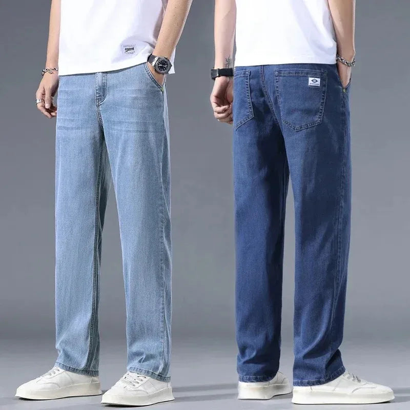 Business Jeans Men's Spring Thin Casual Straight Fashion Loose Brand Pants Comfortable Male Denim Trousers Versatile