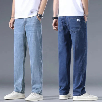 Business Jeans Men's Spring Thin Casual Straight Fashion Loose Brand Pants Comfortable Male Denim Trousers Versatile