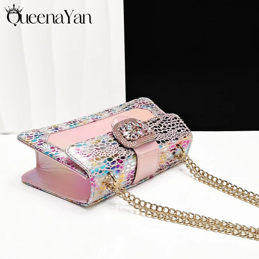 Italian Latest Styles Women Shoes and Bag Set Pink Color Comfortable Elegant High Heels With Rhinestone Decorate
