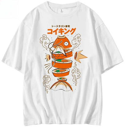 King Carp Magikarp Sushi Sashimi Short Sleeve T-Shirt Loose Men's and Women's Summer Trend Top Clothing