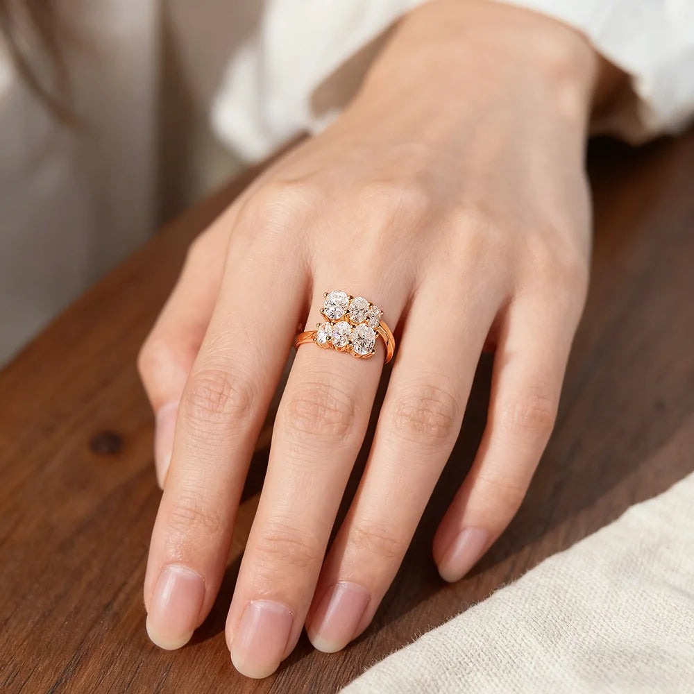Moissanite Wedding Rings for Women GRA Certified 3.6CT Oval Cut Lab Diamond Fine Jewelry s925 Sterling Silver Ring Gift