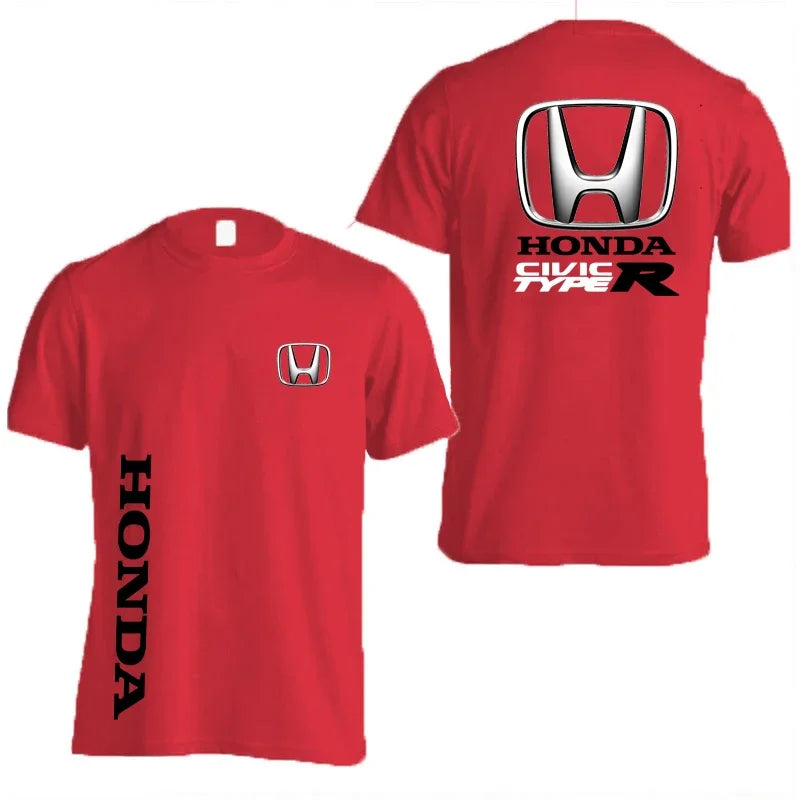 Honda Civic Type R Men's Summer Pure Cotton Racing T-Shirt Women's Outdoor New T-Shirt Street Casual Couple Top