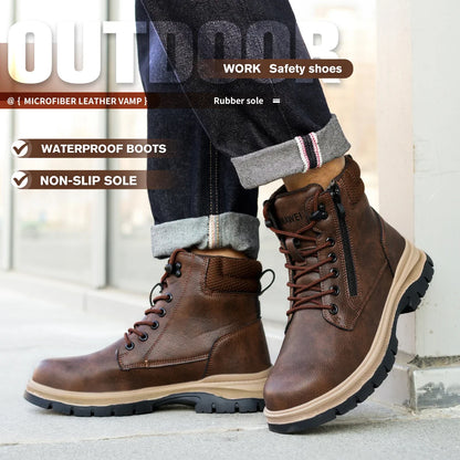 Protection Safety Shoes Men's Anti-smash Anti-puncture Wear Resistance Work Boots Anti-slip Sole Indestructible Safety Shoes