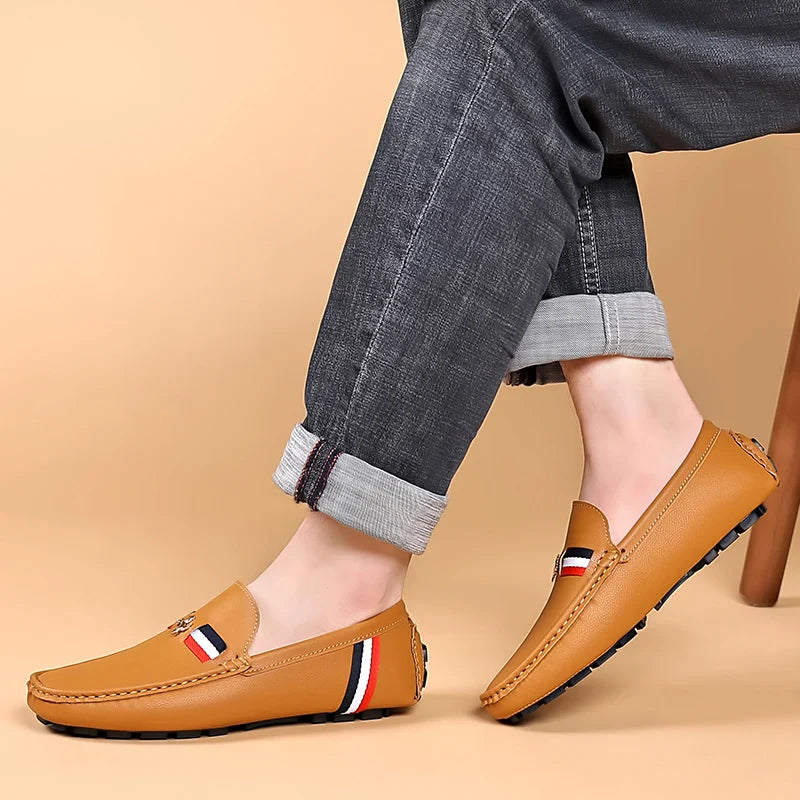 Loafers Men Casual PU Leather Loafers Mens Shoes Italian Comfortable Moccasins Luxury Formal Slip on Driving Shoes for Men