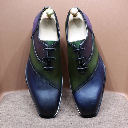 Fashion Mens Oxford Crocodile Pattern Cow Patent Leather Lace Up Wedding Party Office Formal Dress Shoes for Men Mixed Colors
