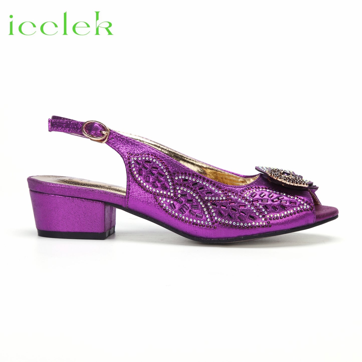 2023 Newest INS Style Brown Color Elegant Low Heels Nigeria Popular Design African Ladies Shoes And Bag Set for Wedding Party