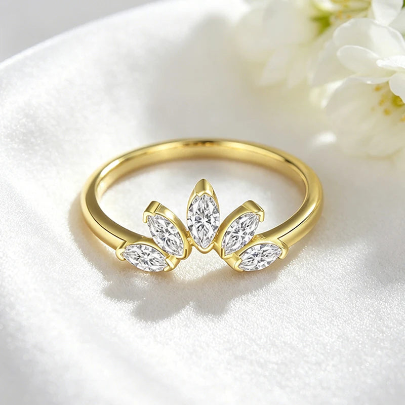Trendy 5A Zircon Crown Rings for Women Exquisite Wedding Party Matching Band Real 925 Sterling Silver Jewelry Wholesale