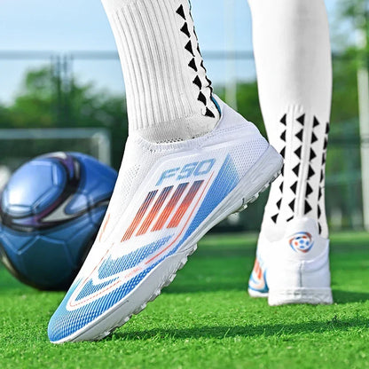 New Men Football Boots Outdoor Sport Training Soccer Shoes Match Boys Adult Cleats Breathable Non Slip Long Spikes Comfortable