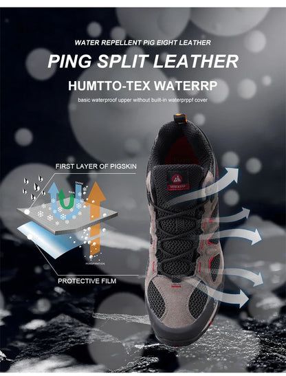 New Non-slip Wear Resistant Men‘s Outdoor Hiking Shoes Breathable Splashproof Climbing Men Sneaker Hunting Mountain Shoes