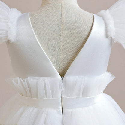 Summer Baptism Bridesmaids Girls Party Dresses Elegant Tulle Wedding Birthday Princess Prom Dress Girl First Communion Vestidos