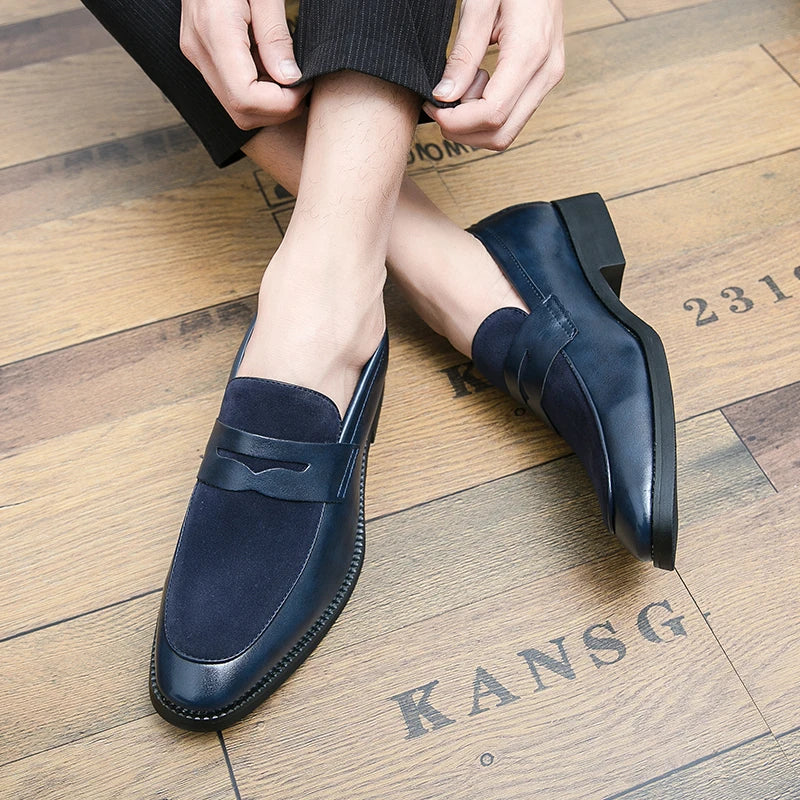 Mens Leather Designer Brand Casual Classic for Men Smile Breathable Office Loafers Formal Business Footwear Dress Shoes Flats 48