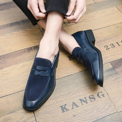 Mens Leather Designer Brand Casual Classic for Men Smile Breathable Office Loafers Formal Business Footwear Dress Shoes Flats 48