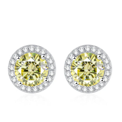 Moissanite Stud Earrings for Women 925 Sterling Silver Green Blue Pink Red Black Blue Sparkling Moissanite Studs Earring