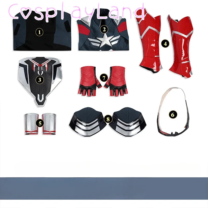 New Superhero Cosplay Costume Captain Steve Rogers Suit Adult Men Halloween Comic Con Outfit Custom Made Superhero Jumpsuit