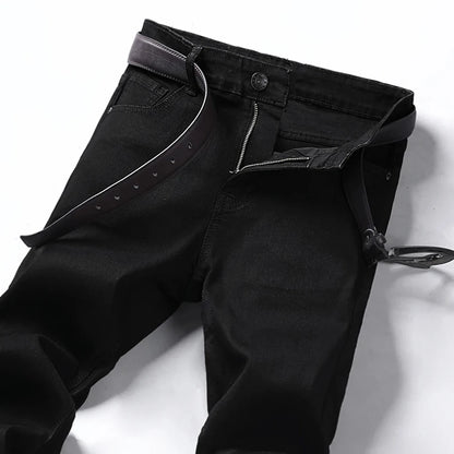Wthinlee Business Men Jeans Casual Straight Stretch Fashion Classic Blue Black Work Denim Trousers Spring Summer Brand Clothing