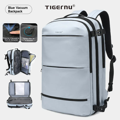 Vacuum Compression Backpacks Men Travel Backpack Expandable USB Bag Large Capacity 17 Laptop Bags For Schoo Cabin Bags