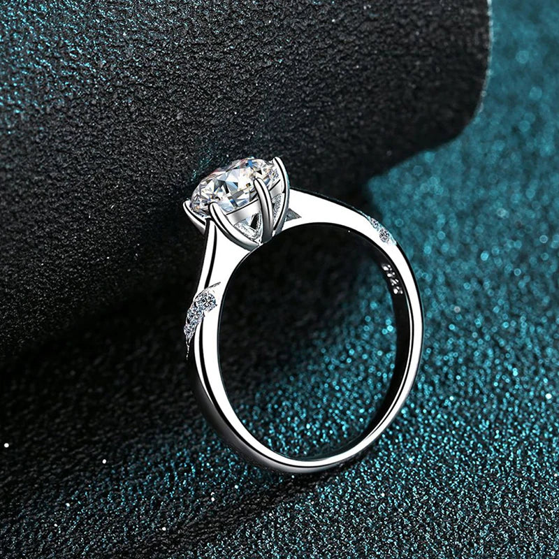 0.5ct 1ct 2ct Blue Pink Grey Moissanite Rings Gifts for Women 925 Sterling Silver Wedding Band Women's Ring Woman Rings