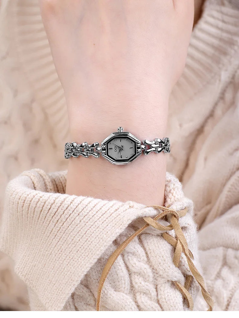 Ladies Watches are Exquisite Light Luxury Retro Metal Bracelets high-end Waterproof Women Fashion Quartz Wristwatches
