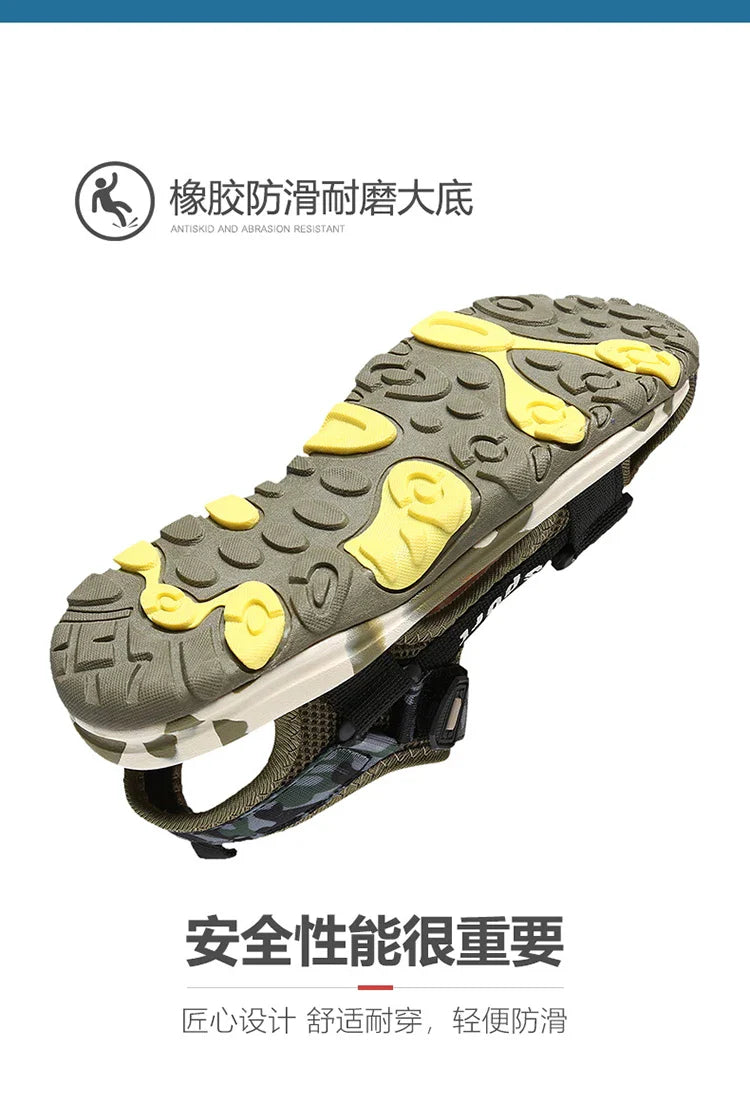 Children's Summer New Sandals Boys Fashion Camouflage Mountaineering Anti slip Sandals Outdoor Leisure Sports Slippers 28-40