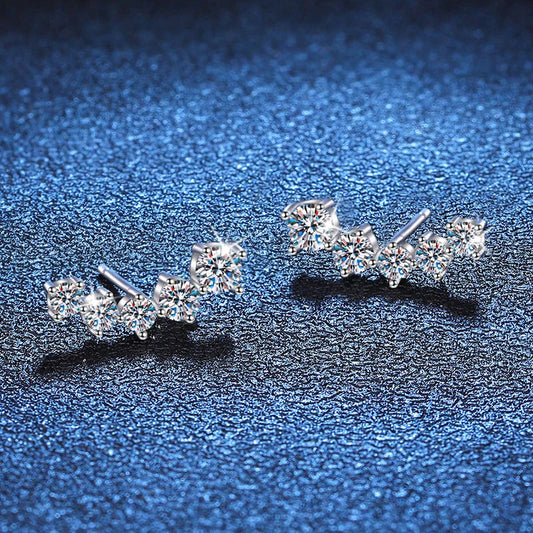 1.16cttw Full Moissanite Stud Earrings for Women Gemstones Lab Diamond Studs Earrings 925 Sterling Silver Fine Jewelry
