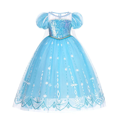 Elsa Princesa Infantil Halloween Cosplay Vestido Fantasia Rainha da Neve Vestidos de Festa para Meninas Roupa Infantil