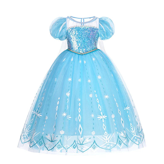 Elsa Kid Princess Halloween Cosplay Dress Fancy Costume Girl Snow Queen Princess Vestidos Party Children Clothes