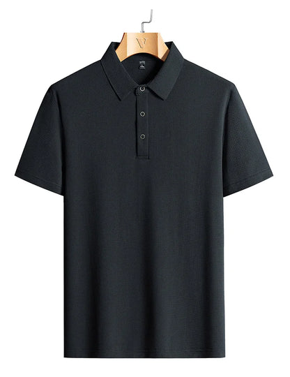 M-9XL Summer Polo Shirt Men New Breathable Mesh Ice Silk Quick-drying Short-sleeved T-shirt Elastic Sports Tops Men Clothing