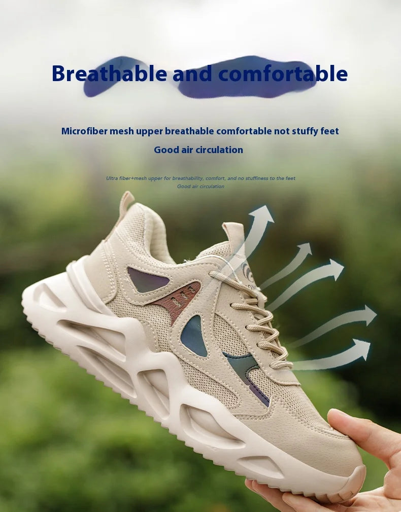 Breathable Men Work Shoes Indestructible Safety Shoes Lightweight Protective Sneakers Safety Steel Toe Shoes Men Puncture-Proof