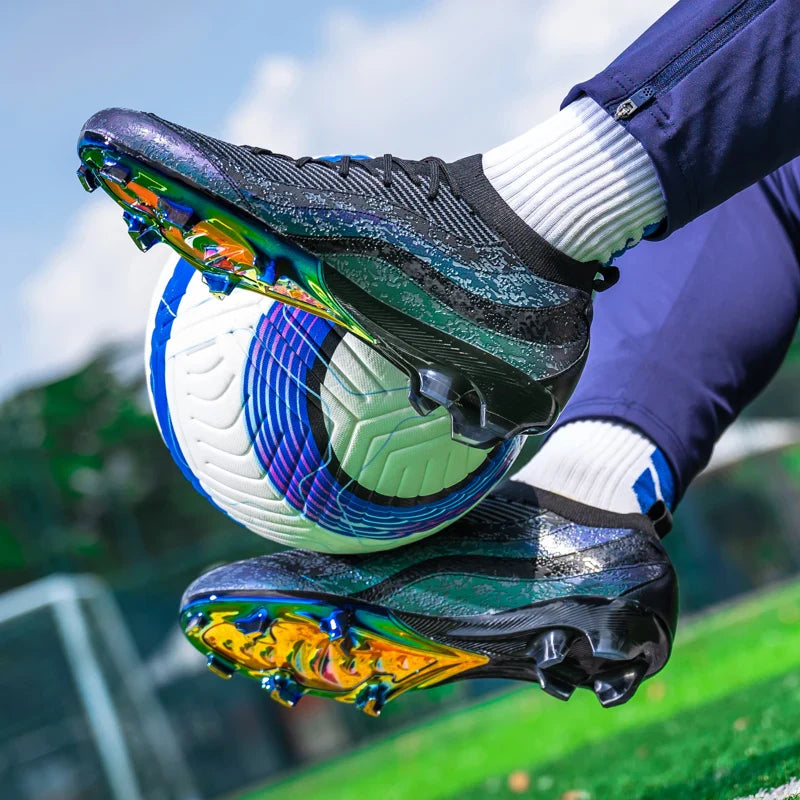 Men's Sports Football Shoes Fg/Ag Long Nail Adult Artificial Grassland Durable Training Specific Shoes High-Tops Non Slip Shoes