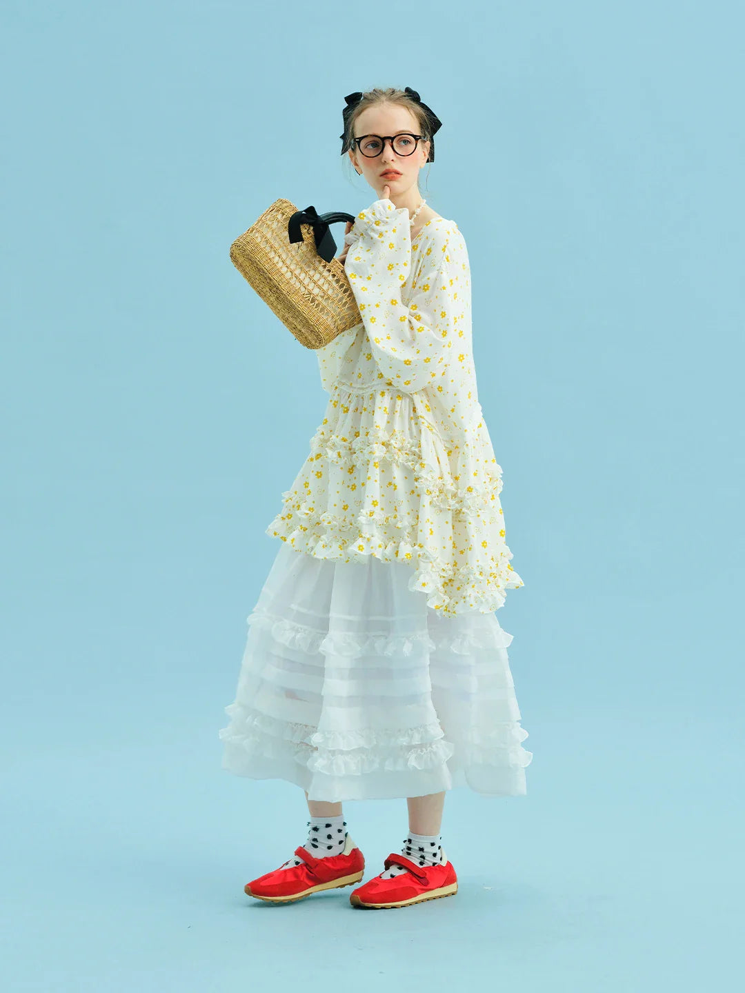 Half length skirt 2025 imakokoni Xia Sen style artistic bright yarn light and thin lace layered A-line skirt 255049