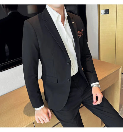 Terno Masculino Casual de Escritório Noivo Casamento Blazer Calça Social