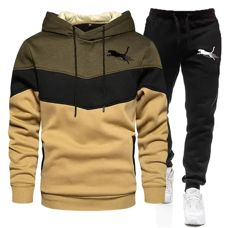 Men's hoodie set for autumn and winter, hoodie and sweatpants set, new hooded sportswear and fashionable sweatpants, two-piece s
