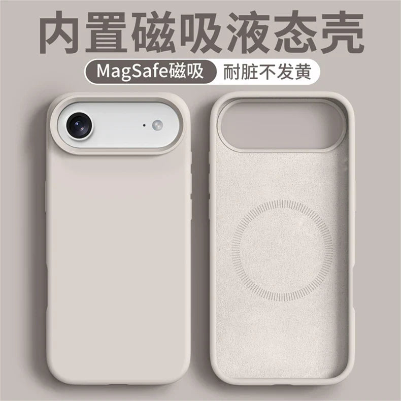Magnetic Case For iPhone 17 Pro Max 17 Ari MagSafe Liquid Silicone Comfortable Feel Built in Flocking Protect Cover