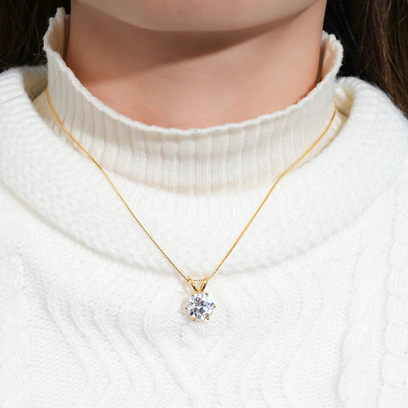 Pendant Necklaces S925 Sterling Silver Solitaire Necklace Chains For Women Jewellry Gifts