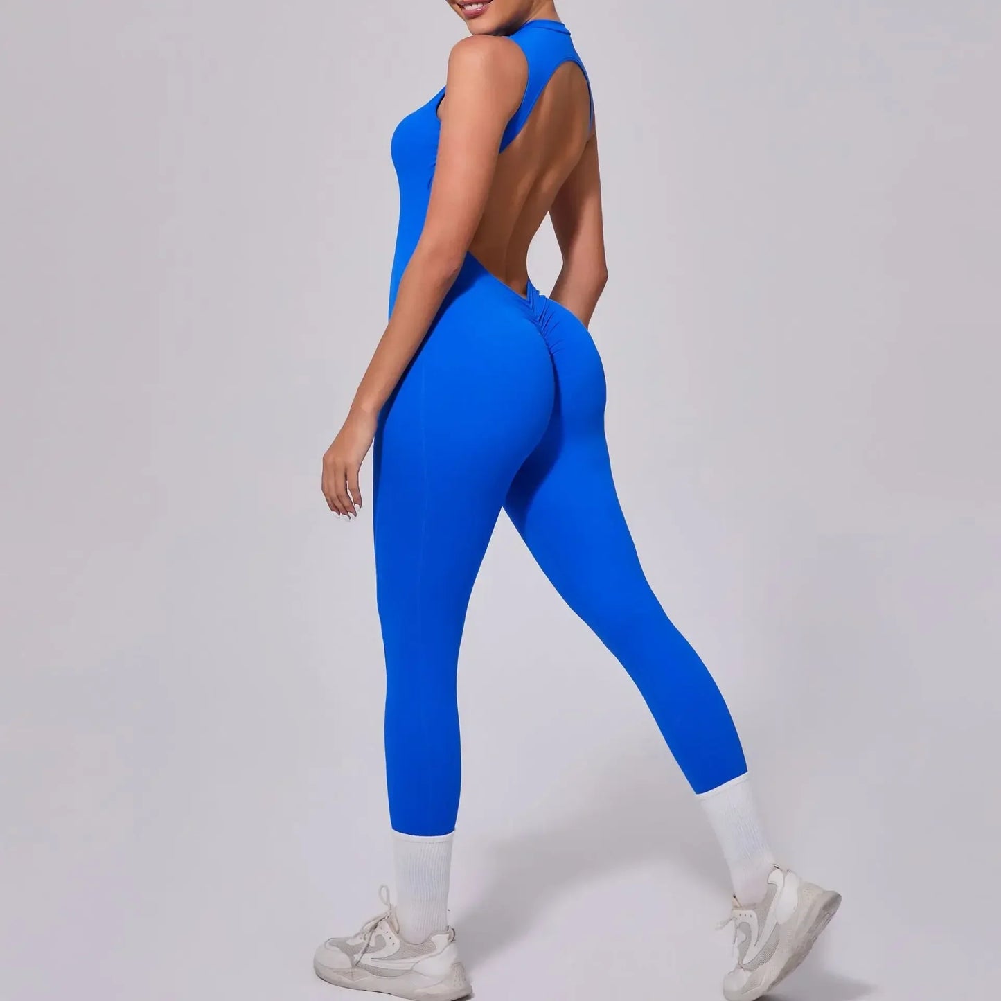 Women's High Elasticity Sports Jumpsuit Yoga Set Fitness Combination Lift Buttocks Bare Back Gym Sexy Romper for Active Women