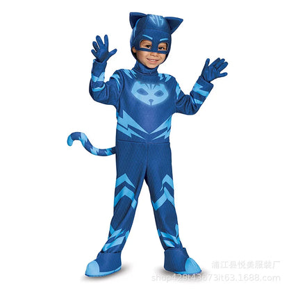 cosplay Blue Pajama Boys Girls Anime Hero Costume with Mask Cosplay Clothe Suit  Halloween costume Birthday Party  Gift