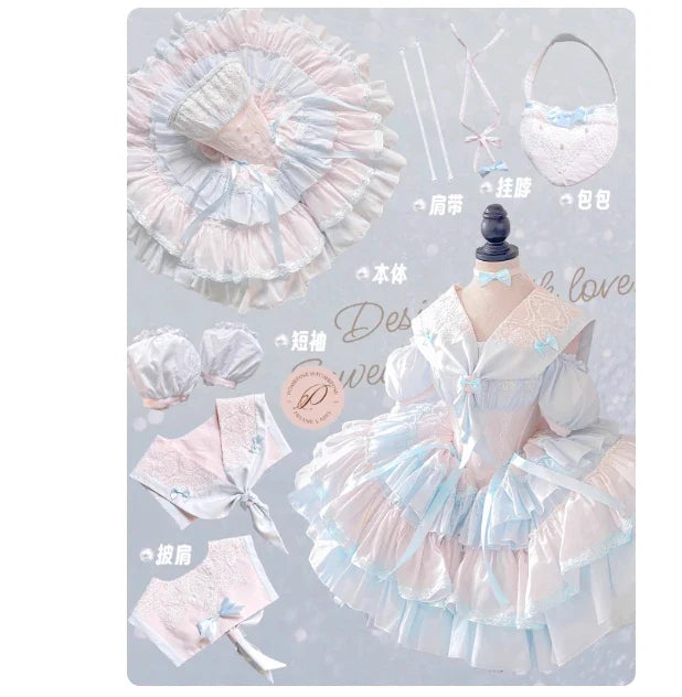 Girls Birthday Lolita Dress 2024 Spring and Summer Women's Tube Top Satin Bowknot Slim Pettiskirt Short Mini Party Dress