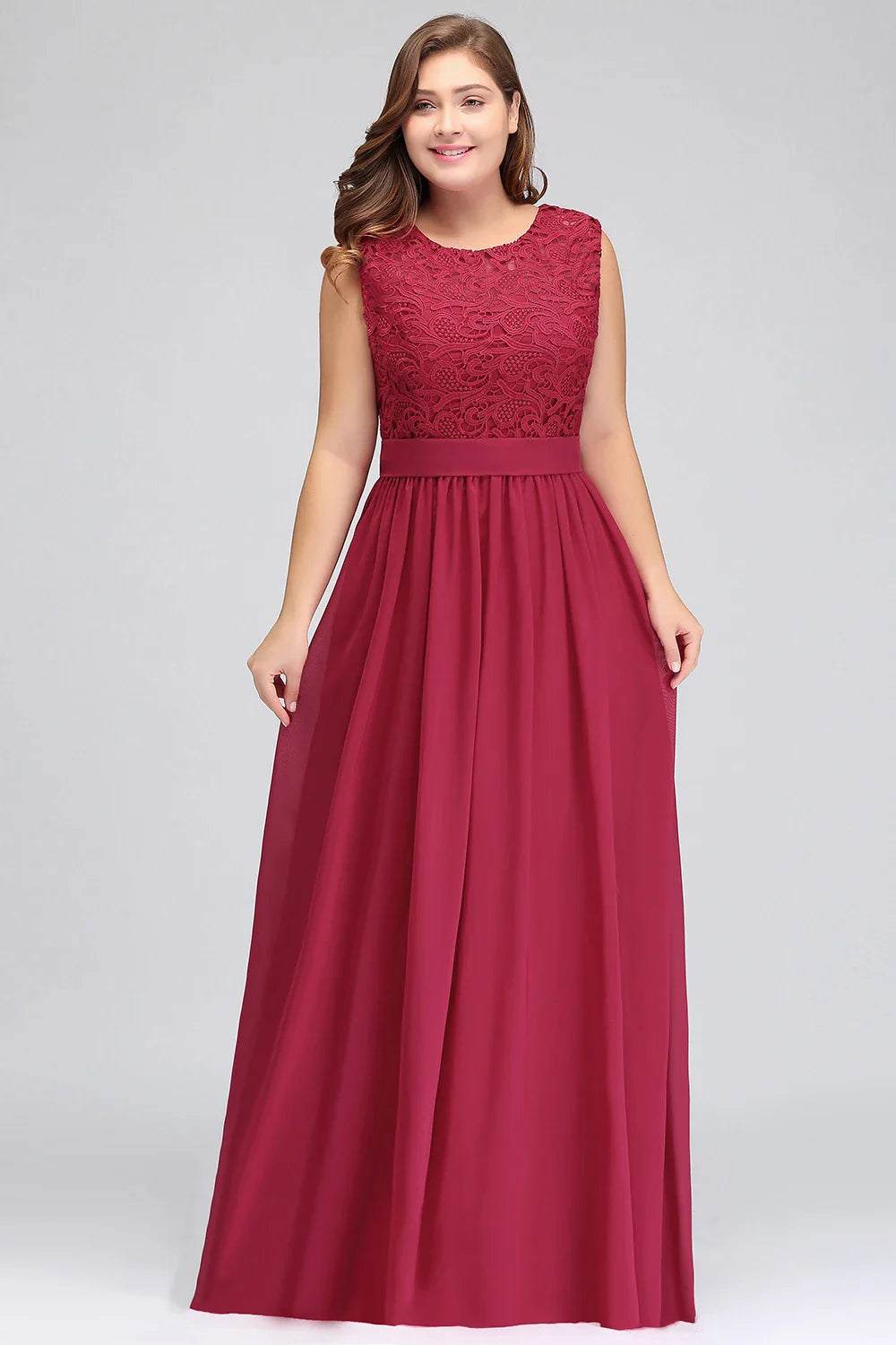 Hot Sale Lace A Line Prom Dress 2024 New Style Evening Dress Chiffon Back Illusion Bridsmaid Dress Pleat vestidos de fiesta