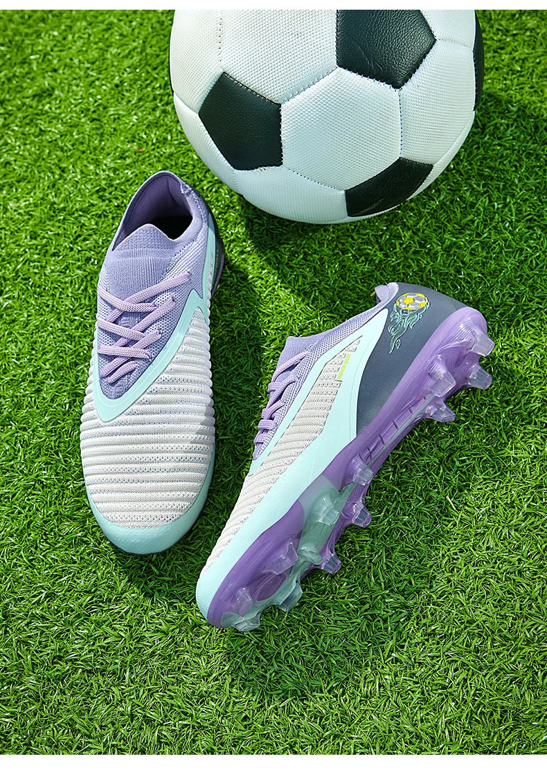 New Men Football Boots Outdoor Sport Boys Long Spikes Training Cleats Soccer Shoes Adult Non Slip Breathable Match Comfortable
