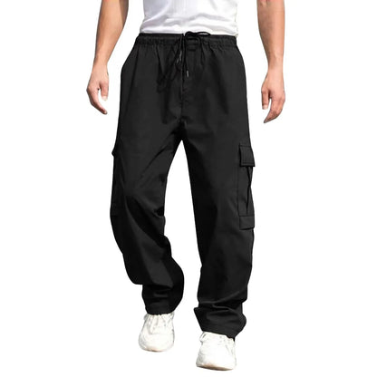 Men's Cargo Trousers Elastic Waist Elastic Multi-pocket Loose Combat Work Pants Outdoor Fitness Sports Casual Pants S-4XL